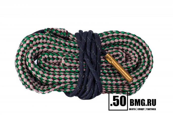 Гибкая змейка CleaningCord от ShotTime, кал.7,62мм, с бронз.ершом, материал-капрон, шнур 70,5см. с протяжкой