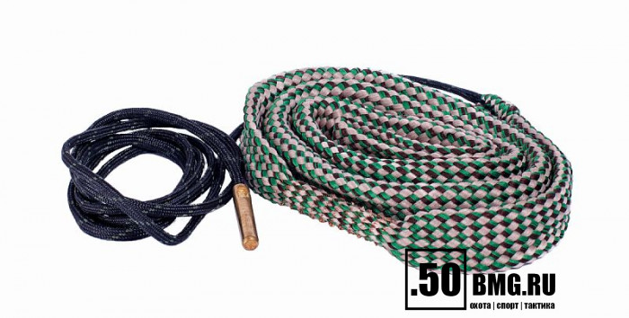 Гибкая змейка CleaningCord от ShotTime, кал.7,62мм, с бронз.ершом, материал-капрон, шнур 70,5см. с протяжкой