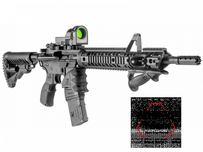 Алюминиевое цевье FAB Defense NFR-EX для AR15