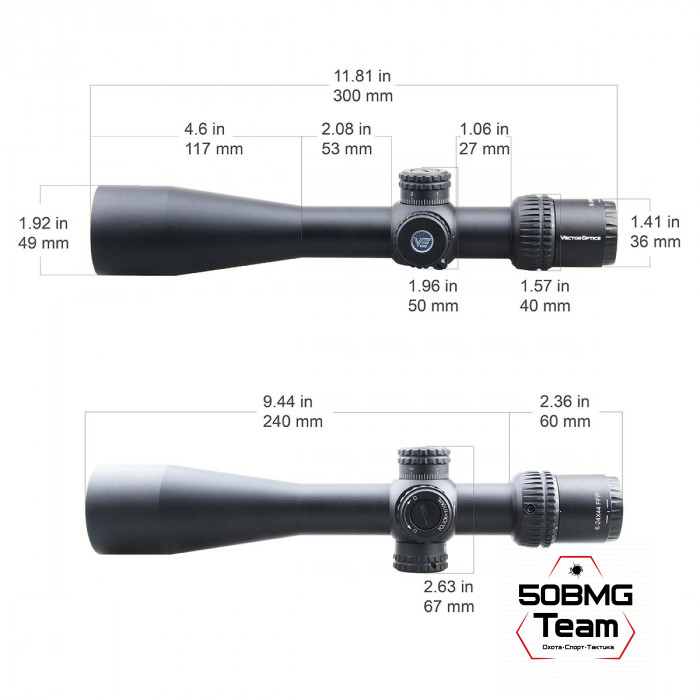 Оптический прицел Vector Optics Veyron 6-24x44 FFP кольца 30мм (для пневматики)