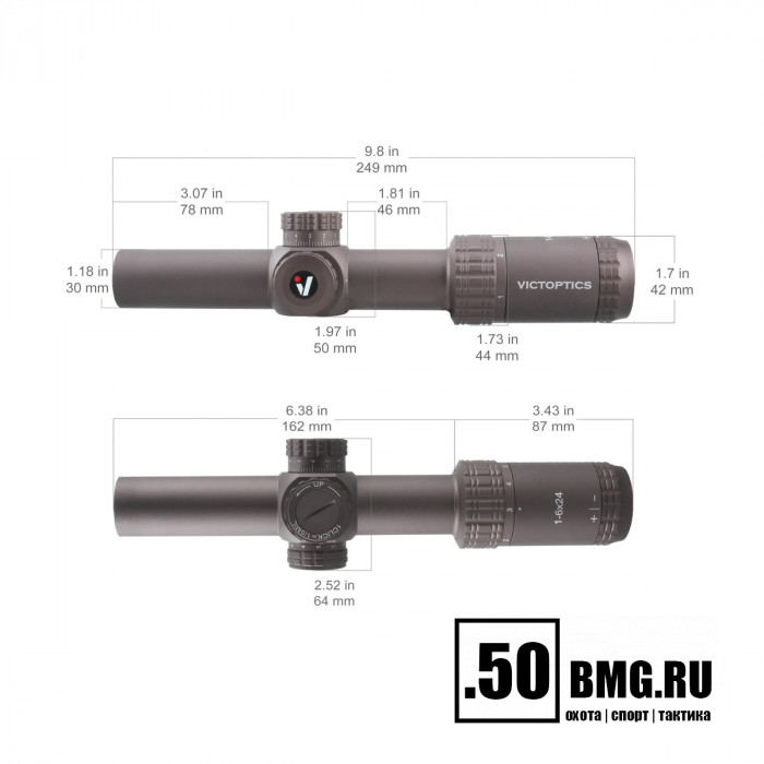 Оптический прицел Vector Optics VictOptics S6 1-6x24 SFP Coyote FDE кольца 30мм