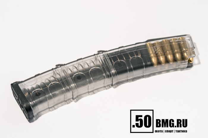 Магазин Pufgun на Сайга-9/ПП-Витязь 9х19 30 патронов прозрачный (MAG SG919 30-30/TR)