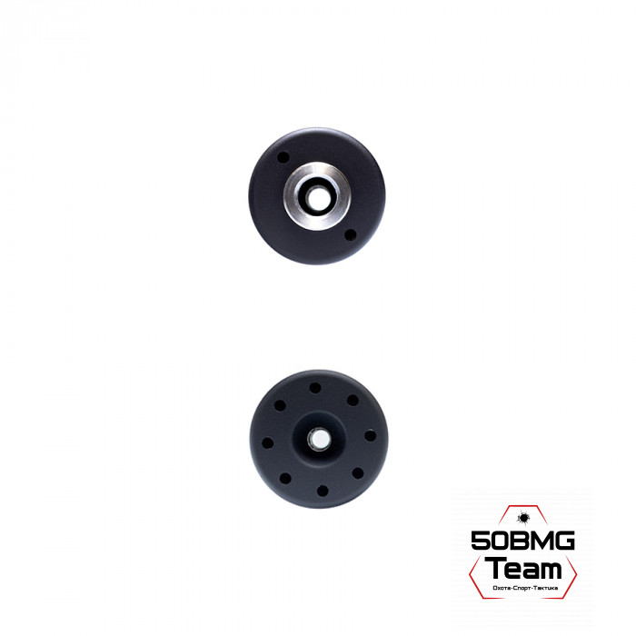 ДТК закрытого типа Русский Снайпер HUNTER classic П-9 кал. 366 (220х50, резьба 15x1 правая, 13 камер) + Черный чехол на ДТК 