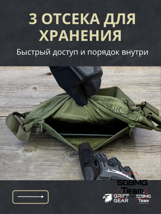 Сумка поясная Griff Gear Соболь (Топография зеленая)
