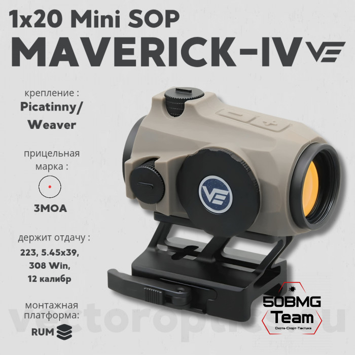 Коллиматорный прицел Vector Optics Maverick-IV 1x20 Mini SOP (SCRD-61)