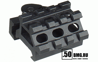 MAD0340 Быстросъемный кронштейн Leapers UTG на Weaver 2 площадки по 3 слота под 45° L=40мм ВН=51мм