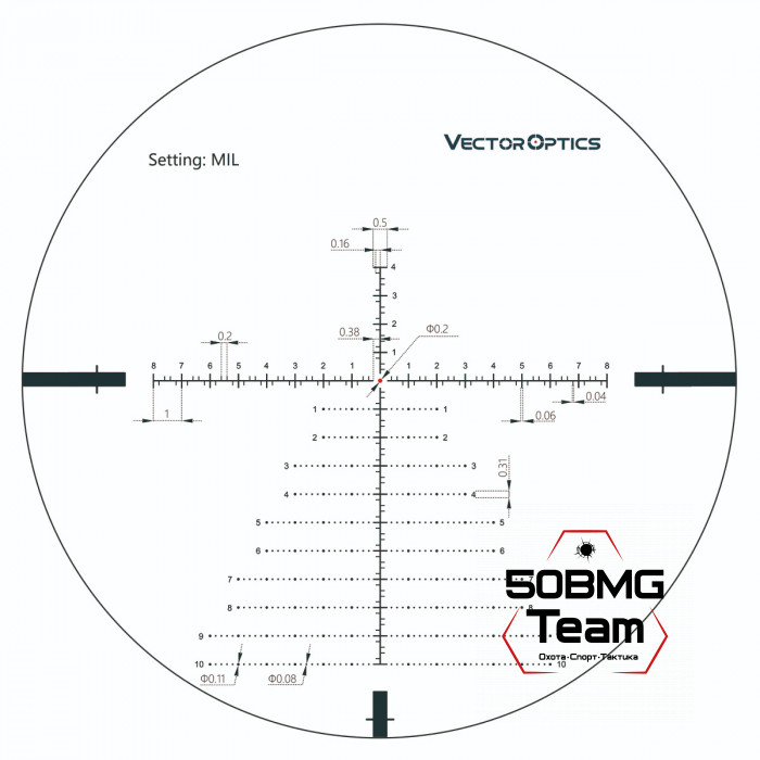 Оптический прицел Vector Optics Continental 3-18x50 FFP кольца 34 мм