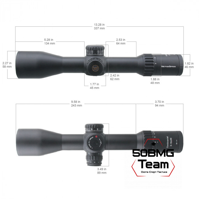 Оптический прицел Vector Optics Continental 3-18x50 FFP кольца 34 мм