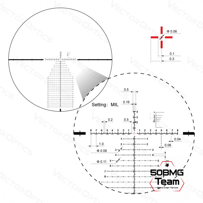 Оптический прицел Vector Optics Continental 3-18x50 FFP кольца 34 мм