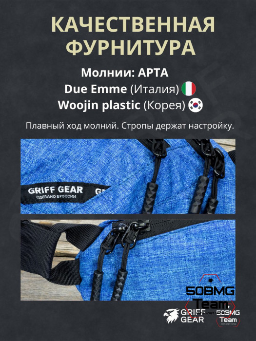Сумка поясная Griff Gear Соболь (Меланж синий)