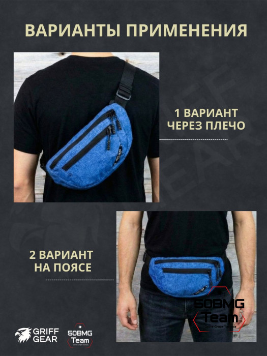 Сумка поясная Griff Gear Соболь (Меланж синий)
