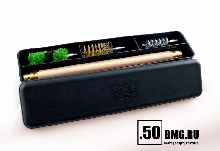 Набор для чистки ShotTime кал.12, для гладк.оружия, деревянный шомпол + 3 ерша, пластиковый пенал