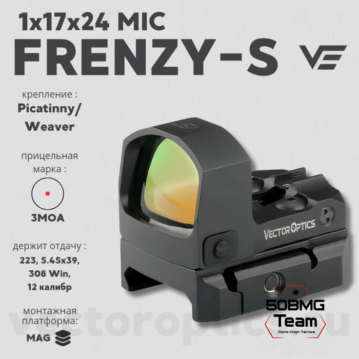 Коллиматорный прицел Vector Optics Frenzy-S 1x17x24 MIC FDE
