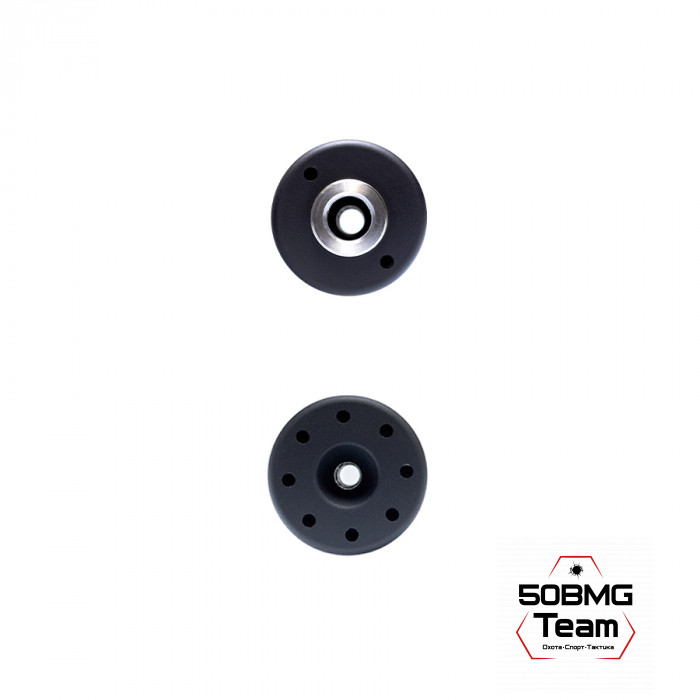 ДТК закрытого типа Русский Снайпер HUNTER classic П-9 (13 камер кал. 243/6.5 (220х50, резьба 14x1, левая резьба) + Черный чехол на ДТК 