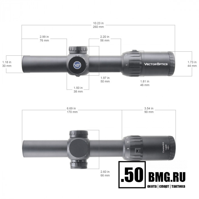 Оптический прицел Vector Optics Constantine 1-6x24 SFP кольца 30мм