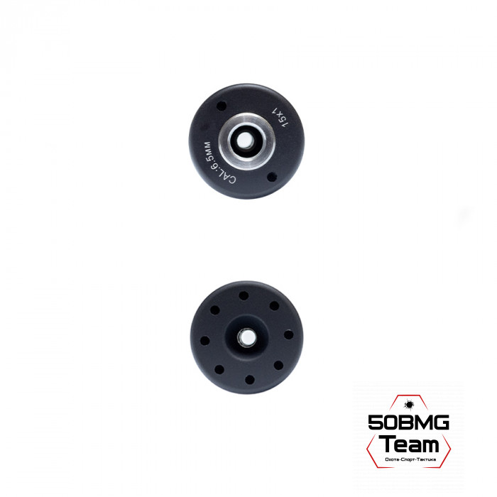 ДТК закрытого типа Русский Снайпер HUNTER classic П-9 (13 камер кал. 366 (220х50, резьба 15x1, правая резьба) + Черный чехол на ДТК 