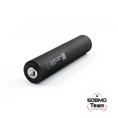 ДТК закрытого типа Русский Снайпер HUNTER classic П-9  (13 камер) 220х50 (корпус 215 мм) HUNTER  резьба 15x1 cal.243/6,5 (левая резьба)+ Черный чехол 