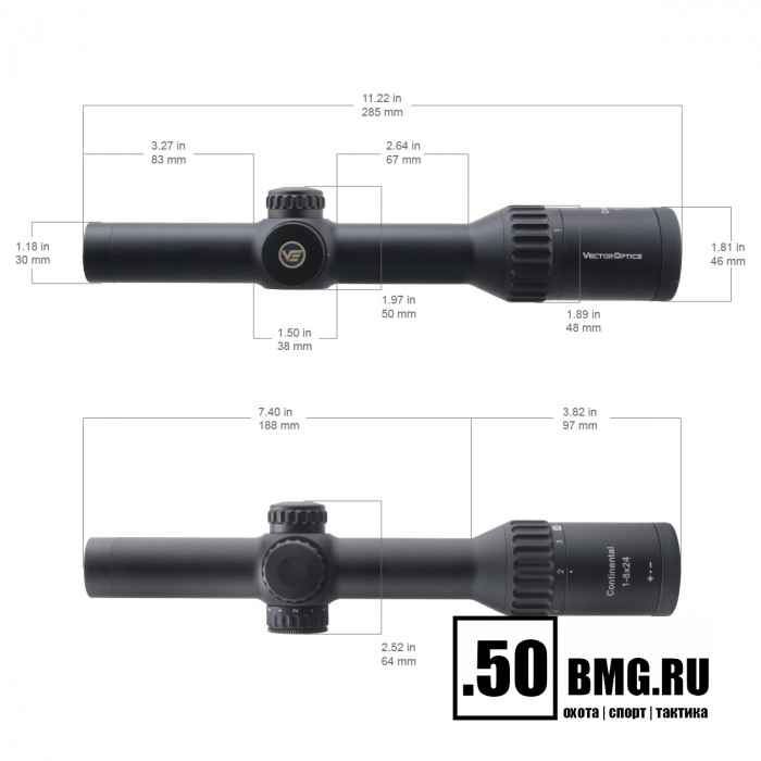 Оптический прицел Vector Optics Continental Hunting X8 1-8x24 SFP ED кольца 30мм
