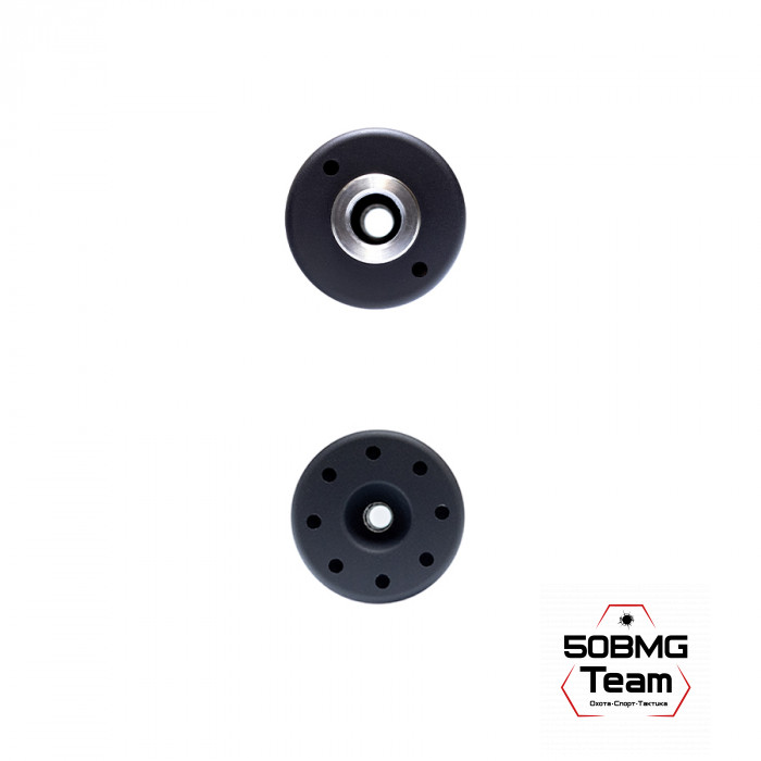 ДТК закрытого типа Русский Снайпер HUNTER mini  П-7 (11 камер)200х50 (корпус 195 мм) резьба 17х1 (кал.6,5)  + Черный чехол на ДТК 