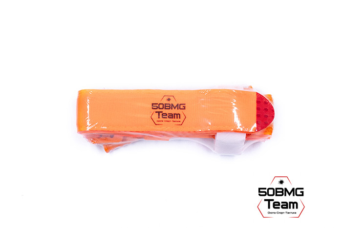 Жгут 50BMG Team х ТБС кровоостанавливающий типа турникет-закрутка, с двухщелевой пряжкой, 4х95см (Acid orange) 