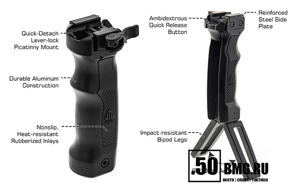 Рукоять-сошки Leapers UTG быстросъемная на Weaver 5.6"- 8,4" (MNT-DG02Q)