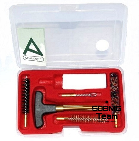 Набор для чистки NIMAR пистолетный, калибр 4,5 мм, в пластиковой коробке, шомпол металлический из 2 частей, 3 ёршика, вишер, салфетки (220.04.5)