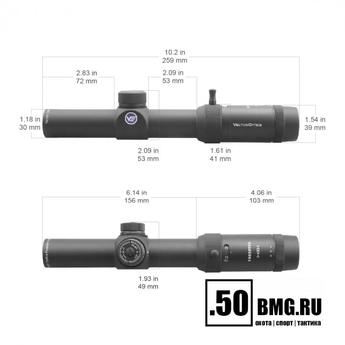 Оптический прицел Vector Optics Forester 1-4x24 SFP кольца 30мм