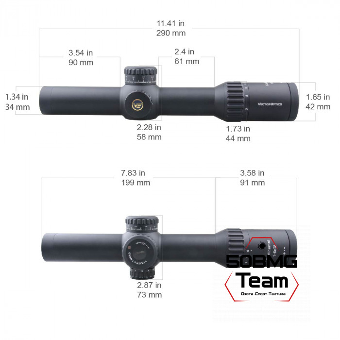 Оптический прицел Vector Optics Continental 34mm X6 1-6x28 FFP Zero Stop кольца 34мм