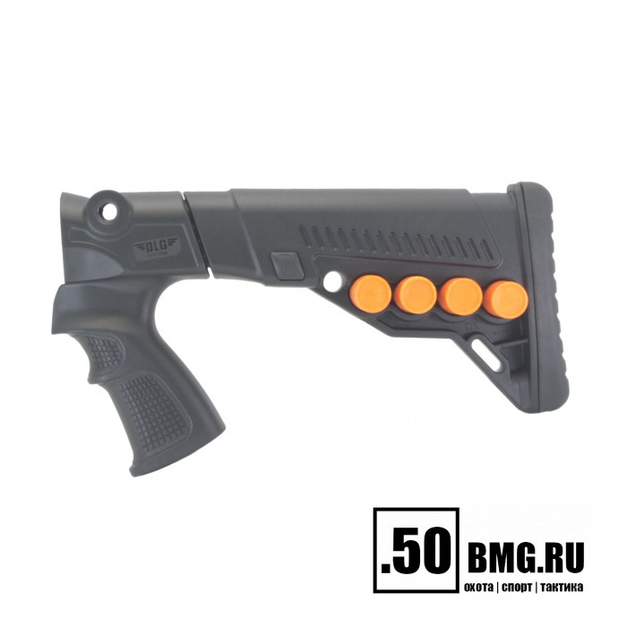 Телескопический приклад DLG Tactical на МР-155, МР-156, МР-135 с патронташем (DLG8903)