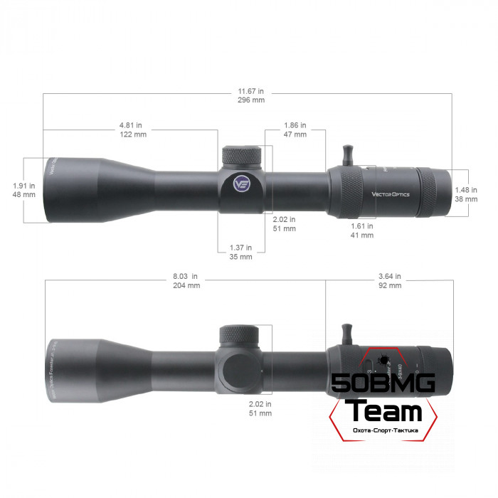 Оптический прицел Vector Optics Forester Jr. 3-9x40 кольца 30мм