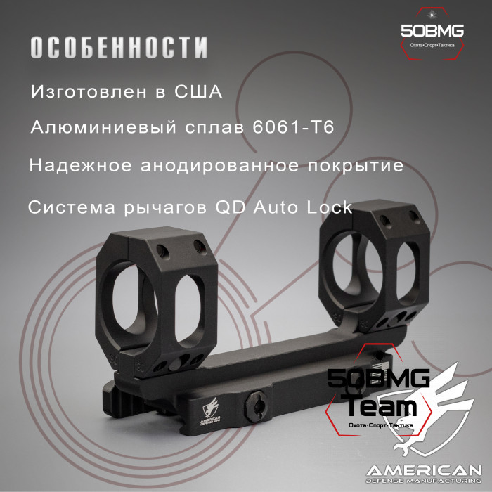 Быстросъемный моноблок на Picatinny American Defense Recon-SW-30-STD, кольца 30 мм 