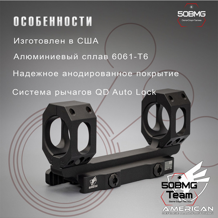 Быстросъемный моноблок на Picatinny American Defense Recon-SW-30-STD, кольца 30 мм 