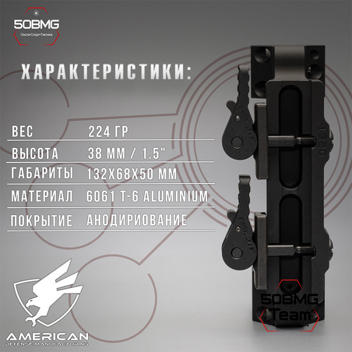 Быстросъемный моноблок на Picatinny American Defense Recon-SW-30-STD, кольца 30 мм 