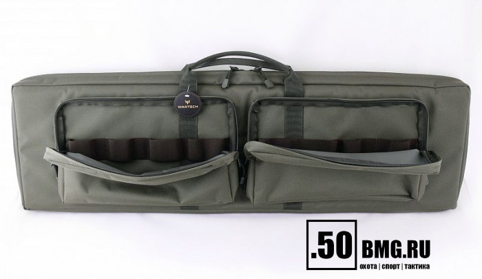 (А-9-1) Кейс VEKTOR из капрона, зеленый, пенополиэтилен, крепление "молле" с двумя карман. с отд под магазины