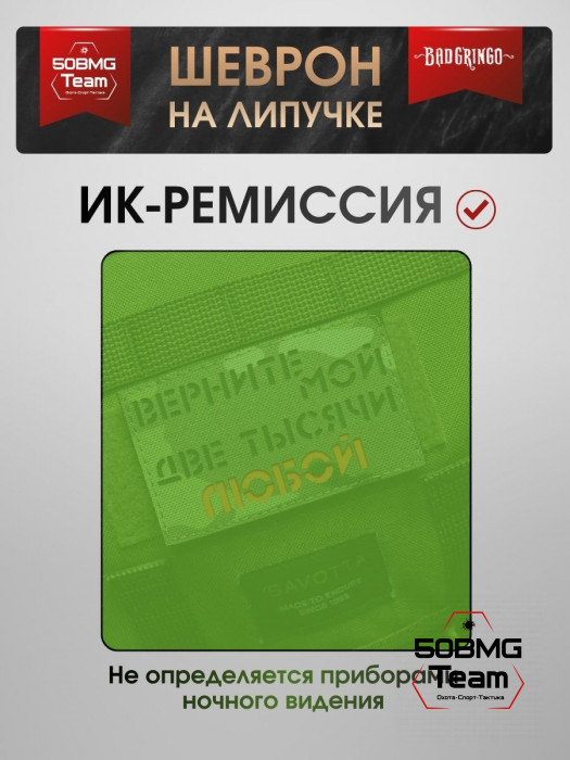 Шеврон тактический Bad Gringo "ВЕРНИТЕ МОЙ ДВЕ ТЫСЯЧИ ЛЮБОЙ" (10х6 см)