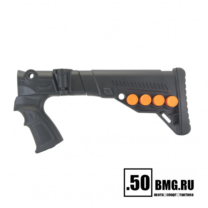 Телескопический складной приклад DLG Tactical на МР-155, МР-156, МР-135 с патронташем (DLG8904)
