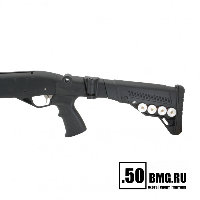 Телескопический складной приклад DLG Tactical на МР-155, МР-156, МР-135 с патронташем (DLG8904)