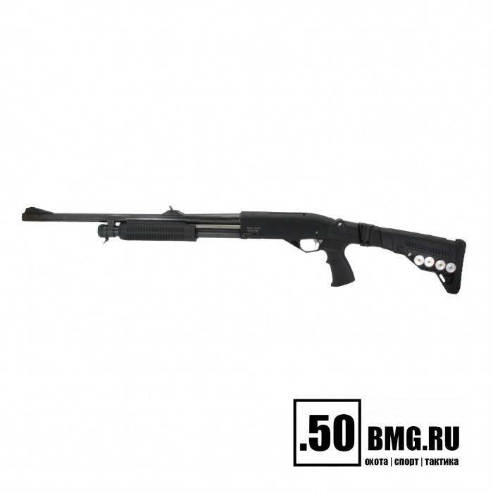 Телескопический складной приклад DLG Tactical на МР-155, МР-156, МР-135 с патронташем (DLG8904)