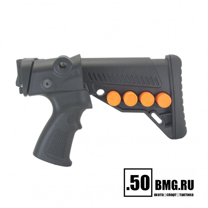 Телескопический складной приклад DLG Tactical на МР-155, МР-156, МР-135 с патронташем (DLG8904)