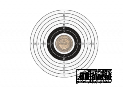 Мишень для пневматики 25м цветная, рисунок &quot;5 КОП&quot; (140х140)