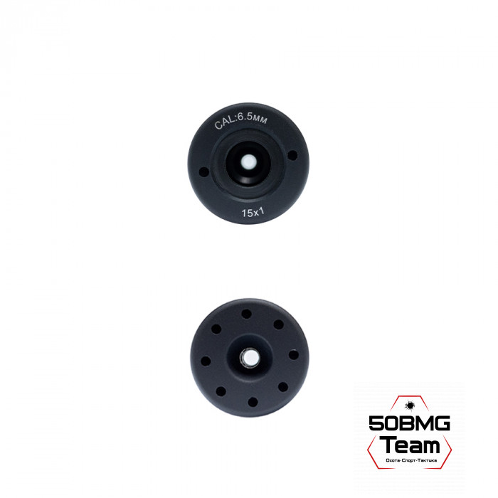 ДТК Закрытого типа Русский Снайпер Т-10 ИНТЕГРАТ 315х50 (корпус 310 мм) WHISPER classic (17 камер) резьба 15х1 (cal.243/18)+ Черный чехол на ДТК 