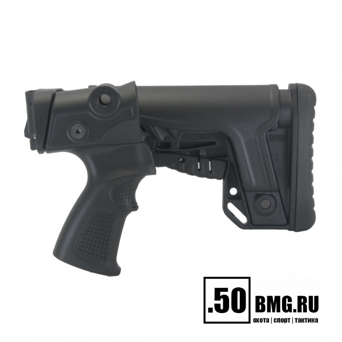 Телескопический складной приклад DLG Tactical на МР-155, МР-156, МР-135 с подщечником (DLG8905)