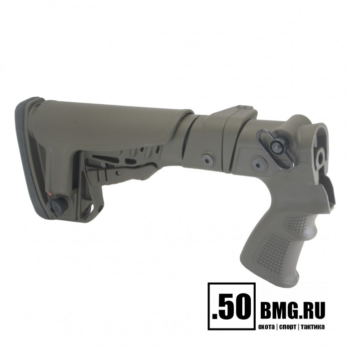 Телескопический складной приклад DLG Tactical на МР-155, МР-156, МР-135 с подщечником (DLG8905)